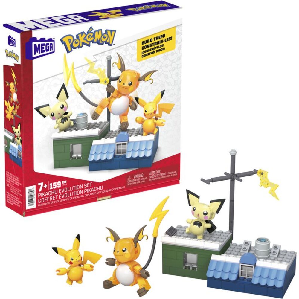 MEGA BLOKS Pokemon: Pikachu Evolution Set, 160 Piece Building Toy Set